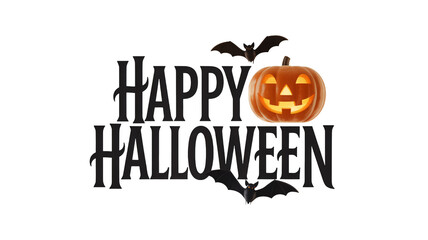 Spooky Halloween greetings featuring a grinning pumpkin and bats, perfect for festive invitations, party promotions, and social media posts for a hauntingly good time