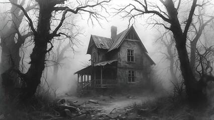 Haunted house, a place of horror and terror