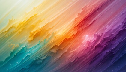 Vibrant abstract flowing layers blending warm and cool colors in a dynamic gradient