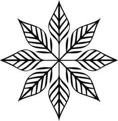 abstract fern leaves overlapping in mandala symme