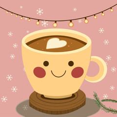 Vector illustration of a cup of coffee