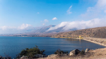 landscape view of El Mollar area and Angostura reservoir in Tucuman, Argentina, Taken in a warm spring afternoon.