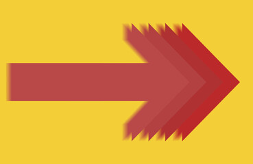 The red arrow is in motion