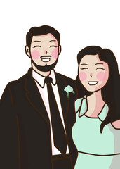 man and woman cartoon illustration