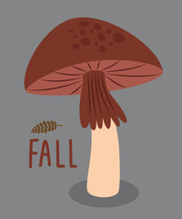 Flat Design Fall Illustration with Hollow and Leaf