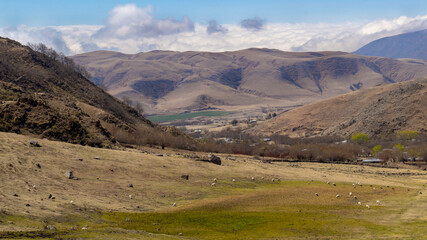 landscape view of Tafi del valle, Tucuman in a warm spring morning