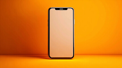 Minimalist isolated smartphone with blank white screen, modern technology mockup, clean design.