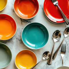 Colorful paint cans and brushes for artistic design
