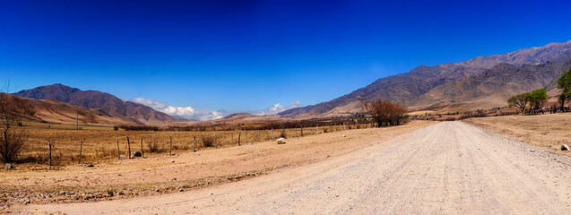 landscape view of Tafi del valle, Tucuman in a warm spring morning