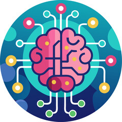 Modern ai brain chip icon silhouette design representing artificial intelligence technology