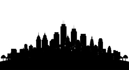 Fototapeta premium Cityscape Silhouette Urban Skyline in Dark Shade