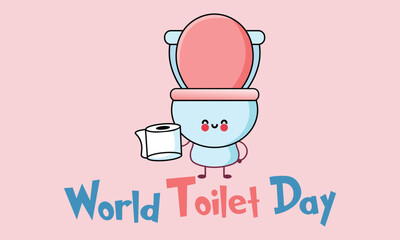 World toilet day special  cute design illustration.