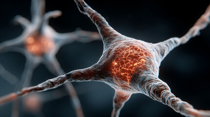 Visualization of artificial intelligence with glowing neural connections on a digital science background, symbolizing deep learning, networks, and futuristic technology.