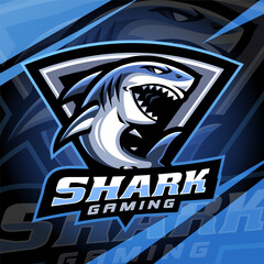Shark gaming esport mascot logo design