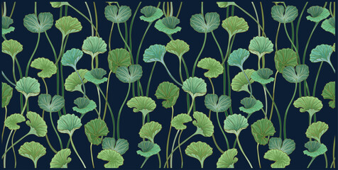 Seamless vector pattern of centella leaves design