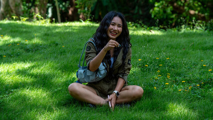 Thai Girl on Holiday at Khao Yai Thailand