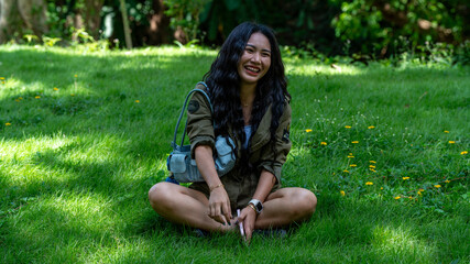 Thai Girl on Holiday at Khao Yai Thailand