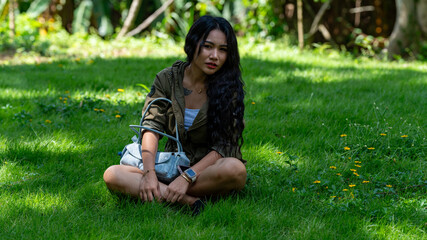 Thai Girl on Holiday at Khao Yai Thailand