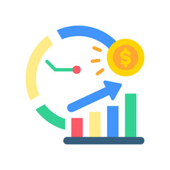 Market Penetration flat color icon