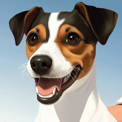 Cheerful Dog Portrait with Bright Eyes and Playful Expression