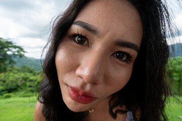 Thai Girl on Holiday at Khao Yai Thailand