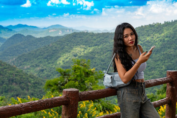 Thai Girl on Holiday at Khao Yai Thailand