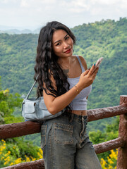 Thai Girl on Holiday at Khao Yai Thailand