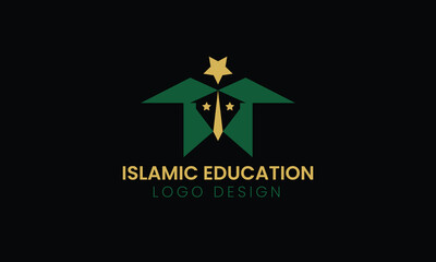 Obraz premium Modern Islamic Education Logo. Elegant Islamic Learning Logo. Islamic Knowledge & Education Logo. Arabic Study Symbol