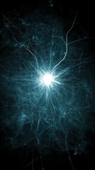 Bright Blue Electric Energy Burst with Intricate Light Patterns