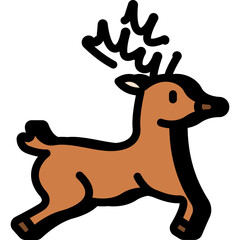 Christmas reindeer festive icon