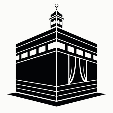 black kaaba building silhouette clip art preview