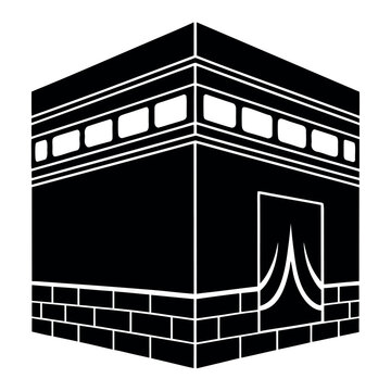 black kaaba building simple design clip art preview