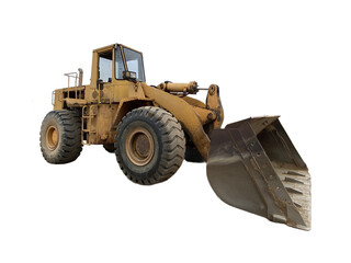 bulldozer isolated on transparent and white background png