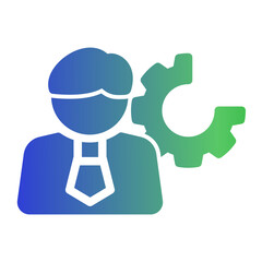 Management icon symbolizing administration, leadership, organization, supervision, and governance from the Corporate Icon Collection (Glyph Gradient Style)