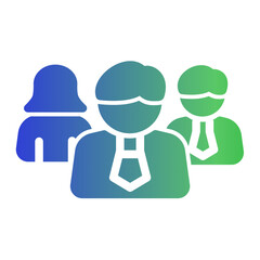 Group icon representing team, community, cluster, assembly, and crew from the Corporate Icon Collection (Glyph Gradient Style)