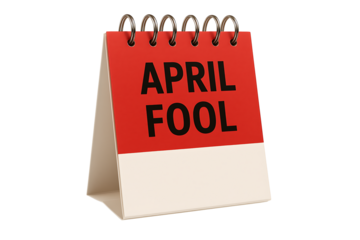 April fool calendar isolated on transparent background