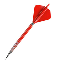 Sharp Red Dart Projectile Isolated on Clean White Background for Target Practice and Precision Accuracy