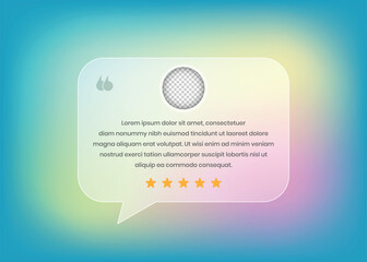 Colorful Gradient Client Review and Testimonial Design with Speech Bubble and Stars