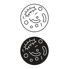 Probiotics Bacteria Icon Set. Probiotic Microbes Line Icons ? Isolated on White..eps