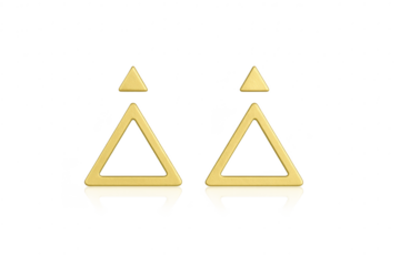 Elegant golden geometric balance symbols isolated on transparent background