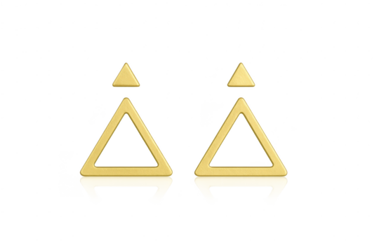 Elegant golden geometric balance symbols isolated on transparent background