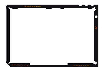 vintage 4x5 inch medium format camera sheet film,empty frame for pictures,flat lay. Comeback of analog film photography concept, free copy space 