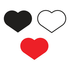 Romantic Heart Icon ? Flat Vector Design for Wedding Celebration, Trendy Style..eps