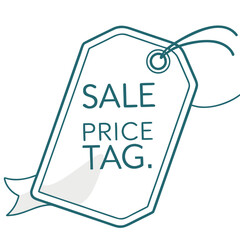 Sale price tag for shopping and retail