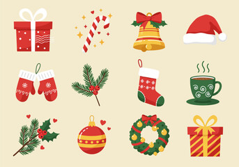Christmas elements for decoration vector illustration design