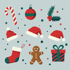 Christmas elements for decoration vector illustration design
