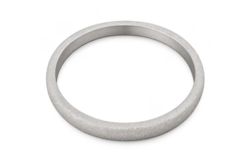 Textured gray metal ring, wedding band isolated on transparent background