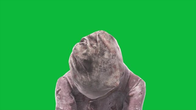 Green Screen Diabolical Nurse Angry Horror Halloween 3D Animations Rendering 4K CGI