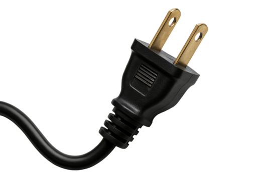 Electric power plug isolated on transparent background