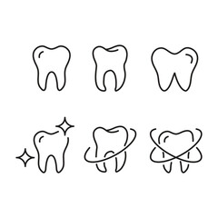 Tooth and Dentistry Icon Set ? Dental Health, Strong and Clean Teeth Vector Symbols on White Background.eps